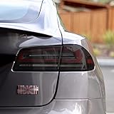 Tail Lights Smoke Tint PPF for Tesla Model S Smokey Taillamp Cover - Durable 8mil Paint Protection Film Guard, Tesla Model S Accessories (Mid Smoke, 2022-2025)