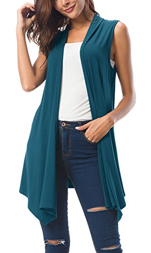 Urban GoCo Donna Senza Maniche Draped Cardigan