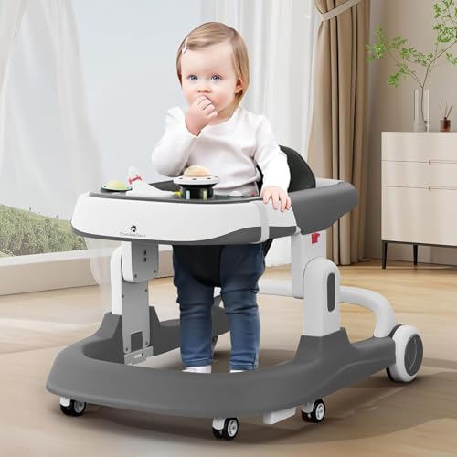 Image of StarAndDaisy Baby Walkers 6-24 Month Boy & Girl /Walker for Baby /Kids 1 Years with Multi Adjustable Height /Multi-Functionne Baby Walker with Music, Toy Tray & Anti-Rollover (Grey)