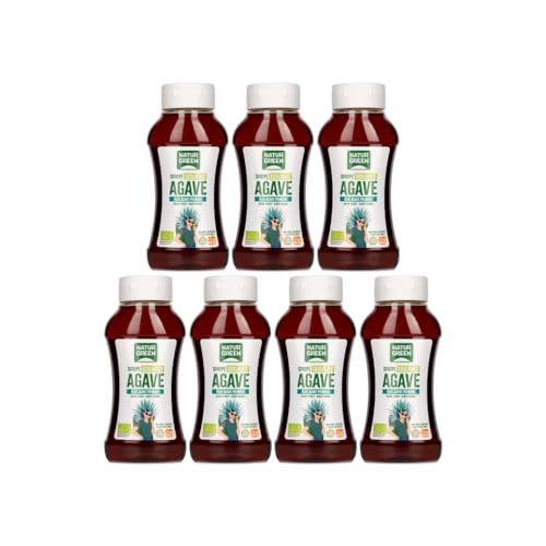NaturGreen - Sirope Agave Bio, Endulzante Ecológico, Bajo Índice Glucémico, Apto para Ser Consumido Directamente - Pack 7 Unidades de 500ml/690g