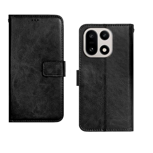Image of amazon basics OnePlus 15 5G Flip Cover | Card Pockets Wallet & Stand | Flip Cover for OnePlus 15 5G (Black)