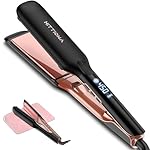 Flat Iron Hair Straightener – 1.75” Ceramic Infrared Ionic Flat Iron with 5s Fast Heat-Up, Vibration Technology, LCD Temp Control, Dual Voltage, Anti-Frizz Styling for All Hair Types