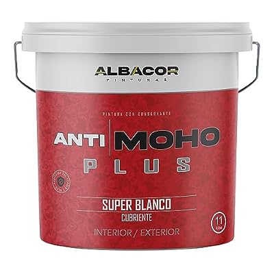 ALBACOR Pintura Blanca Antimoho Plus -11KG- Anticondensación Evita la Aparición de Hongos y moho en Paredes, Techos, Especial Baños, Liso Mate, Antihumedad (11 Kilos)