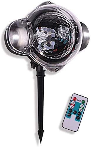 Snowfall Projector Lights, AVEKI Waterproof White Snowflake Fair Landscape Projection Lights with Remote Control for Christmas Halloween Holiday Wedding Party Outside Wall Decoration (Black)
