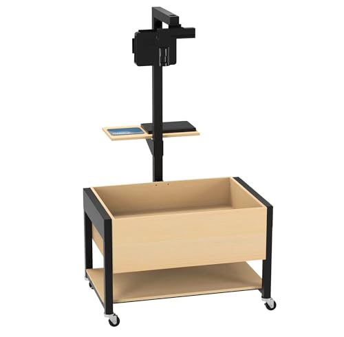 Diversified Spaces Augmented Reality Classroom Sandbox, Box, Camera, Projector, and Laptop with Visualization Software, Light Hardwood, Black Metal, 42" W x 40" D x 85" H, Casters