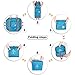 WANDF Foldable Travel Duffel Bag Luggage Sports Gym Water Resistant Nylon, Blue