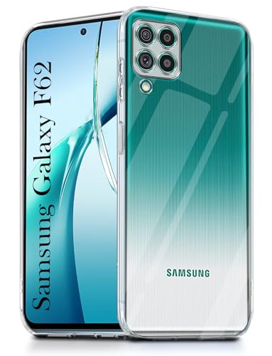 Image of Jkobi Back Cover for Samsung Galaxy F62 (Silicone Clear Shockproof Case with Camera Protection | Soft and Flexible | Transparent)