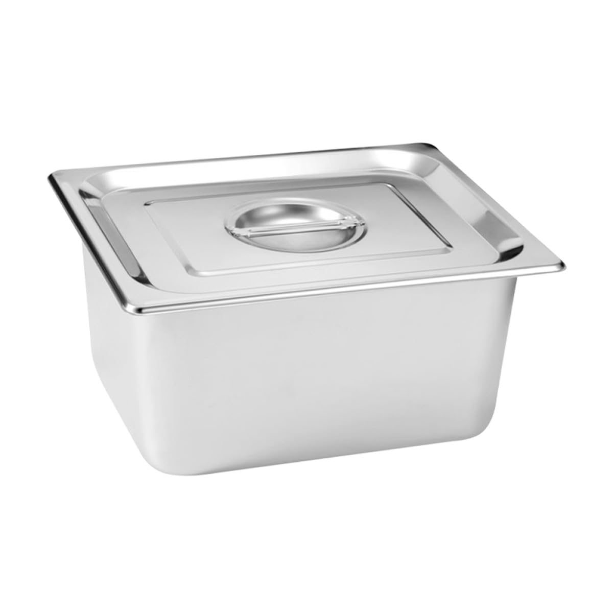 USHOBE 2 Satz Edelstahl Restaurantteller Rechteckig Silber mit Deckel für Buffet und Kantine Glatte Oberfläche Hält Speisen Frisch