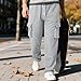 Gray Sweatpants Cargo Sweatpants for Men Baggy Wide Leg Joggers Solid Elastic Waist Athletic Workout Joggers Fashion Streetwear S