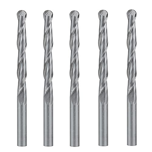 SUOFEILAIMU-PHONE CASE Metal 5pcs 4mm 2 Flutes Carbide Ballnose End Mills CNC Router Bit 32mm Milling Cutter