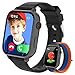 Smartwatch Kinder GPS, 4G Smart Watch Kid mit Videoanruf Voice Chat Spiele Schulmodus Wecker Schrittzähler Taschenrechner, 2x Armbänder Kinderuhr für Mädchen Jungen 4-12 Jahren Geschenk, Schwarz Blau
