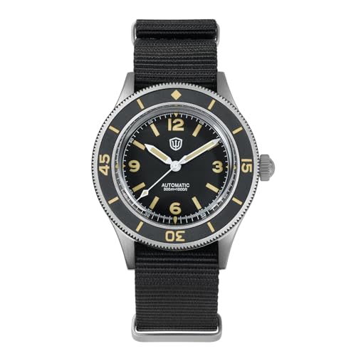 watchdives Reloj de buceo para hombre, WD50Ti de titanio de 50 brazas, NH35, reloj de pulsera automático de 40 mm, cristal de zafiro de burbujas, resistente al agua hasta 300 m, reloj de buceo, Bisel