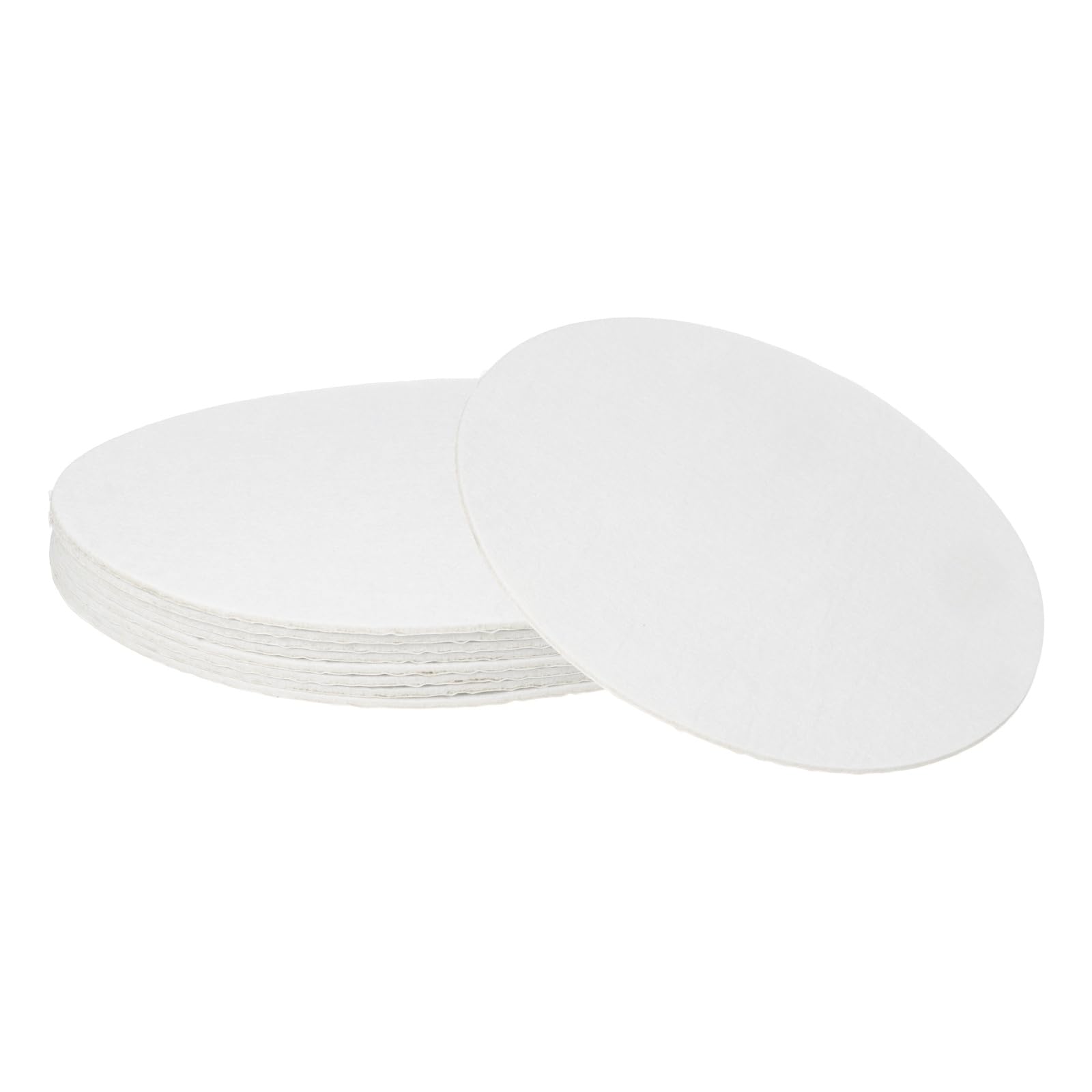 sourcing map 8Pcs Non Slip Felt Furniture Pads, 279mm Round Self Adhesive Felt Bumpers Noise Reducing Furniture Feet Floor Protector for Chairs Tables Furniture Legs (White 3mm Thick) — image 1