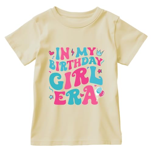 Image of Birthday Girl Shirt 2nd 3rd 4th 5th 6th 7th Girls Birthday Tshirts Cotton Short Sleeve Tee Tops Outfit