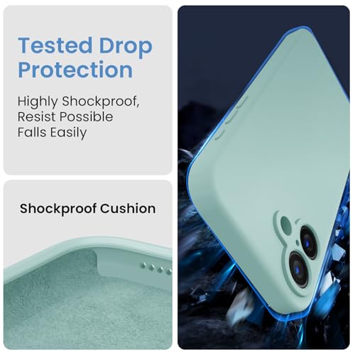 Image of FireNova Designed for iPhone 16 Plus Case, Silicone Upgraded [Camera Protection] Case, Soft Anti-Scratch Microfiber Lining Inside, 6.7 inch, Mint Green