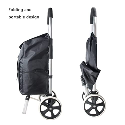 WLKINF Einkaufstrolley, faltbar, tragbar, Einkaufstrolley, mit gepolstertem Griff, herausnehmbare Leinentasche… – Bild 6