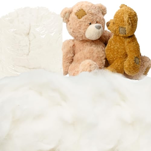 1.5 lb Natural Cotton Stuffing Raw Batting Fiber Combed Cotton for Pillow Couch Dolls White Cotton Filling for Stuffed Animals Crochet Stuffed Toys Art Crafts Supplies