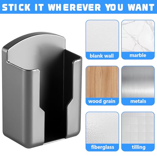 YOUNGSAY 6 Stk Fernbedienungshalter Wand, Grau Kunststoff Fernbedienung Halterung Selbstklebend, Multifunktion Fernbedienungshalterung Wand für Zuhause und Büro