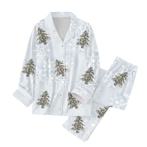 Ensemble de pyjama de Noël pour femme avec pantalon imprimé Père Noël