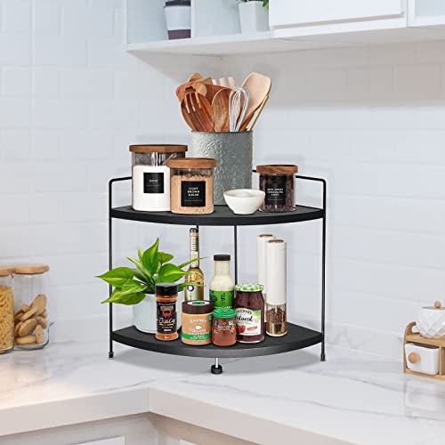 Corner Shelves For Bathroom Organizer Countertop, Vanity Organizers And Storage,Corner Storage Shelf Counter Standing Rack,Cosmetic Vanity Tray For Bathroom Organization,Countertop Organizer Black #TOP6