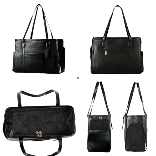 Monanller Elegante porta-bolsa para cães, bolsa de couro para animais de estimação para cães pequeno