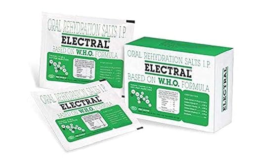 Image of ELECTRAL Oral Rehydration Salts I.P. | Regular Unflavor | WHO Formula | Pack of 50 Sachets | 4.40 g Each