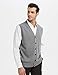 TopTie Men Sweater Vest Solid Knitted Lightweight Thermal Cardigan-Gray-XL