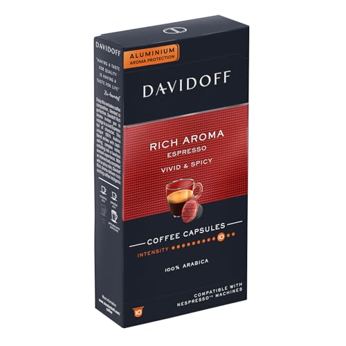 Image of Davidoff Rich Aroma Espresso Vivid & Spicy Coffee 10 Capsules - 10 /12 Intensity - 100% Arabica - 55G