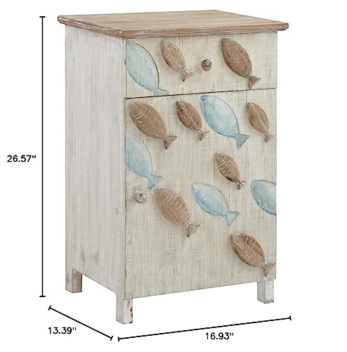 Powell D1299A19SC Caspian Fish Storage Side End Table, White - Image 3