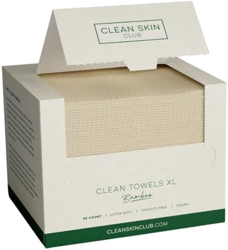 Bamboo Viscose Clean Towels® XL 100% USDA Biobased Face Towel, Disposable Face Towelette, Makeup Remover Dry Wipes, Ultra Soft, 50 Ct, 1 Pack