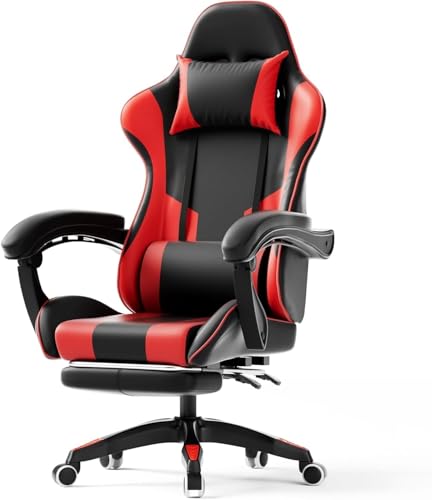 Kerting Gaming Chair, Computer Office Chair with Footrest, Gaming Chair (red) Kerting Gaming Chair, Computer Office Chair with Footrest, Gaming Chair (red)