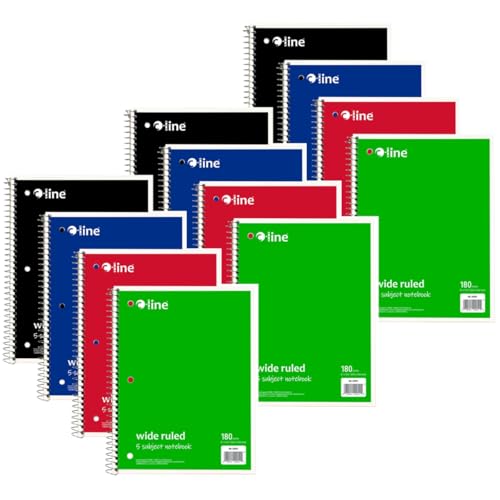 C-Line Products CLI22051-3 Wide Ruled 5-Subject Notebook - 3 Each