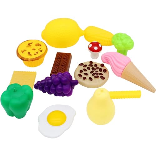 DERAYEE Lebensmittel Spielzeug Kinder Hamburger Set Kunststoff Obst Gemüse Set gefälschte Lebensmittel Kinderspielzeug für Mädchen und Jungen ab 3 Jahre