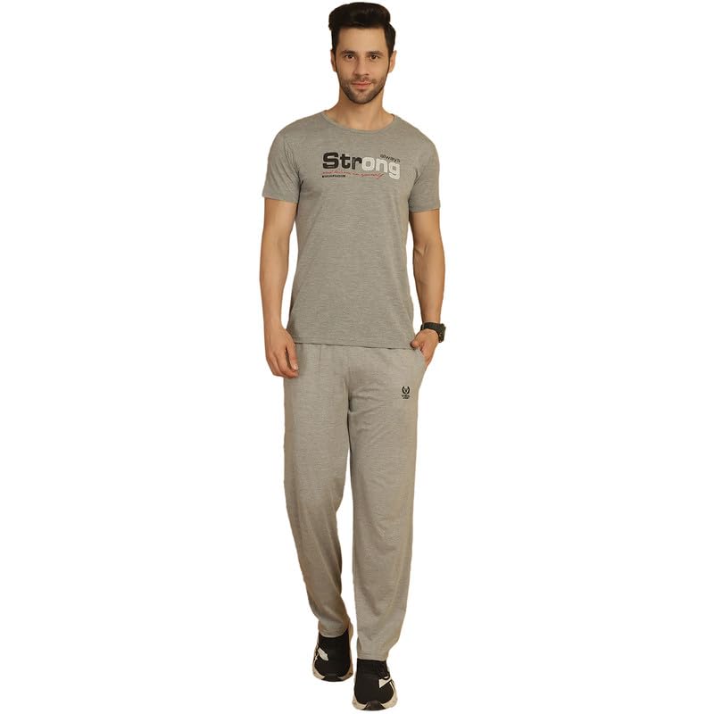 Image of VIMAL JONNEY White Cotton Printed CO-ORD Set Tracksuit for Men-T PRT 23 WHT D10 WHT. 02-P