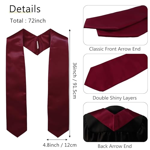 Image of GraduationMall 24 Pieces 72 Inch Plain Graduation Stole Bulk Sublimation Blank Honor Graduation Sash Unisex Adult