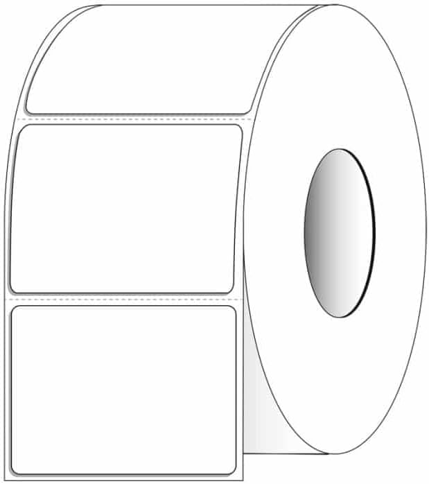 Direct Thermal Perforated White Labels, 4 x 3 Inch, 2000 Count, 3 Inch Core, Self-Adhesive Shipping Labels