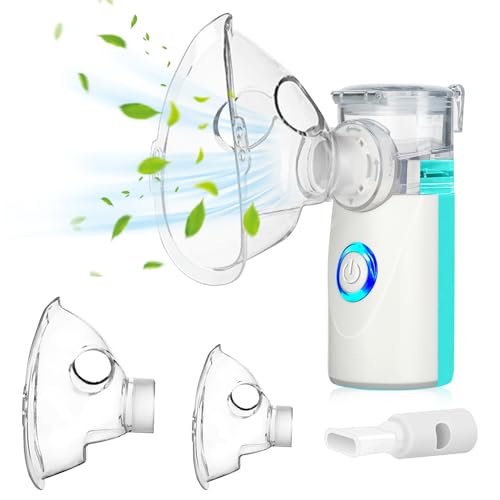 BIAOQINBO Nebulizador para Adultos,Nebulizador Portátil Silencioso para Adultos y Niños Bebe, Aerosol Ultrasónico con Boquilla,Inhalador Nebulizador Para Uso Doméstico y Viaje