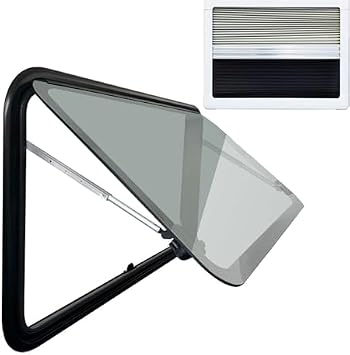 Caravan Side Window,Tilt Window for Motorhome RV Extrapolated Ventilation Window 65,Tinted Sliding Window Hinged Window for Motorhome,Caravan,Camper RV,Van,Motorhome,Black,39.3 * 31.5in