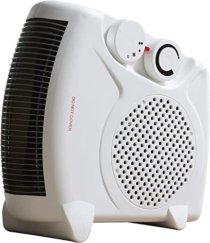 1Above Portable Flat/Upright 2000W Electric Fan Heater with 2 Heat settings & Cool Function | Low Energy Usage | Perfect Electric Room Heater