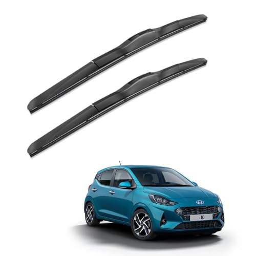 Image of Oshotto Frameless (O.E.M Type) Wiper Blades Compatible with Hyundai i10 (22 inch / 16 inch)
