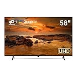 FPD Smart TV, 58 Inch Google TV, 4K UHD Television with Google Play and Google Cast, HDR 10 & Dolby Audio for Immersive Entertainment, 58 Inch LED TV with Voice Assistant Remote, TVs for Home Office
