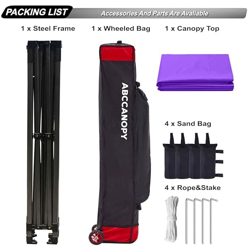 Image of ABCCANOPY Patio Pop Up Canopy Tent 8x8 Commercial-Series (Purple)