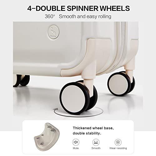 Oiwas Suitcase Luggage, Carry On Travel Case With Tsa Lock, Mute Spinner Wheels Rolling Baggage, Lightweight Hardside Rolling Suitcases For Business Travel (White, 20-Inch) #TOP2