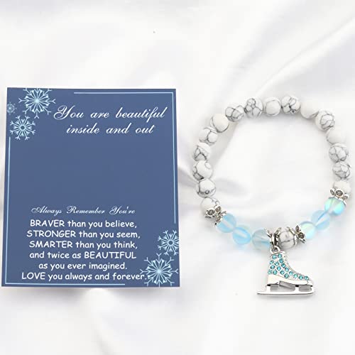 BNQL Figure Skating Bracelet Ice Skater Gifts Ice Skating Charm Bracelet Figure Skating Gifts for Women Ice Skating Jewelry