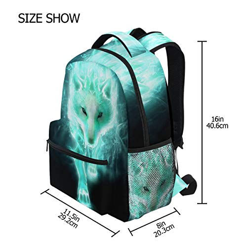 Lightweight Cool Cyan Wolf Backpacks Girls School Bags Kids Bookbags #TOP4