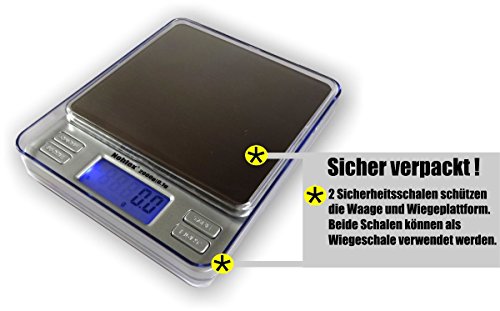 Nohlex - Digitale Briefwaage 2000g / 0.1g Waage für den Postversand und Päckchen