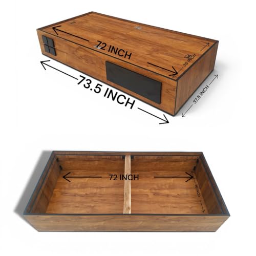 Image of Single Bed Diwan with Storage, Engineered Wood Setti Palang for Home, Hostel & PG | Pre-Assembled Ready to Use | Fits Mattress 72x36 Inch - Brown