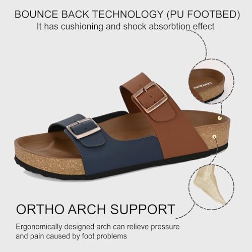 Image of Centrino Men's Berkin-Style Slip-On Sandals | Open Toe Design | Soft PU Footbed | Lightweight & Comfortable | Arch Support | On-Grip Sole | Casual Outdoor Wear (9209)