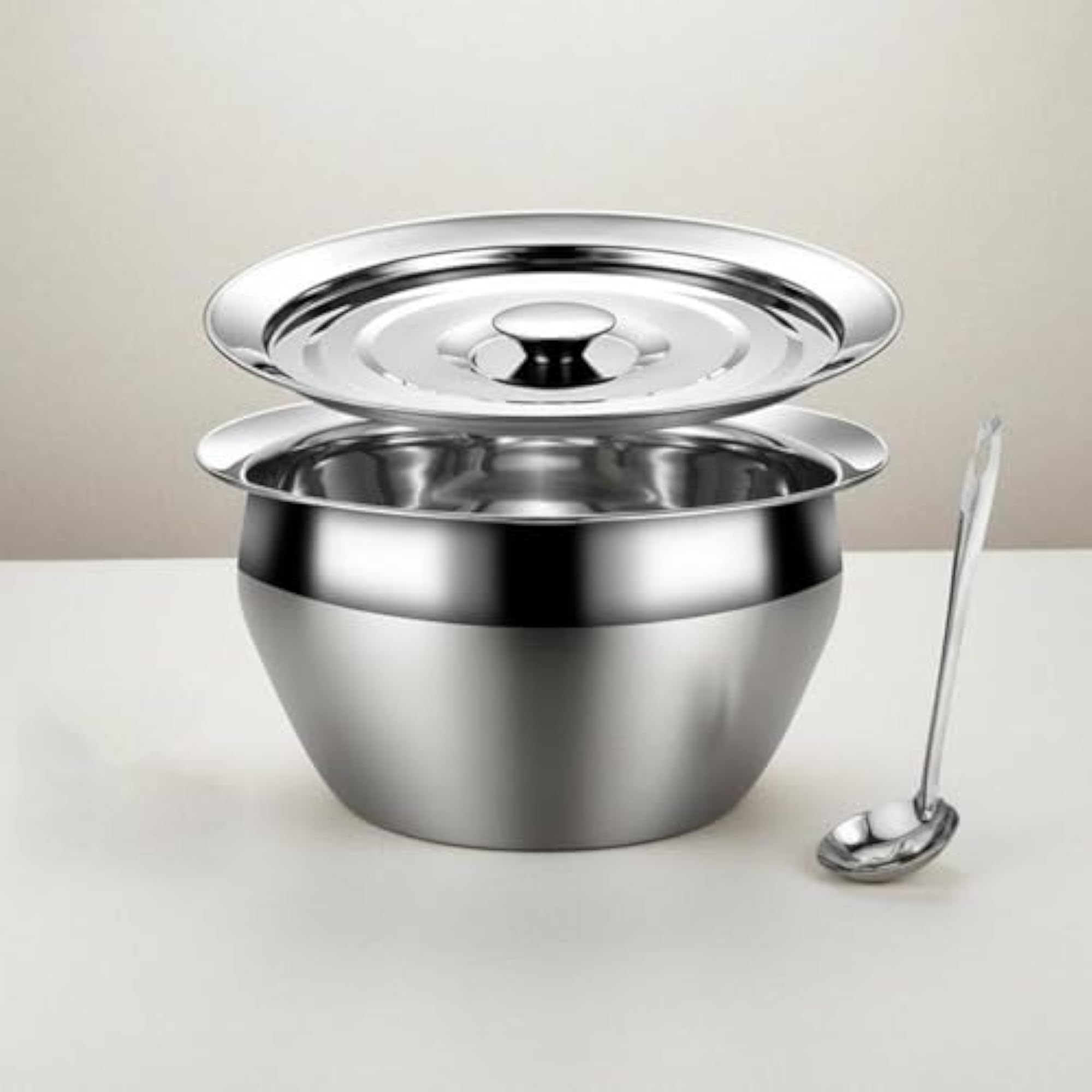 Stainless Steel Extra Thick Oil Strainer Pot with Lid
