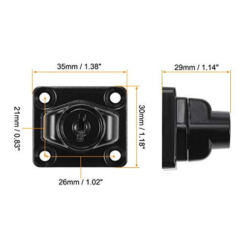 Uxcell 3-Inch Keyed Hasp Locks Zinc Alloy Twist Knob Keyed Locking Hasp W Screws For Door Cabinet Keyed Different Black 2Pcs #TOP2